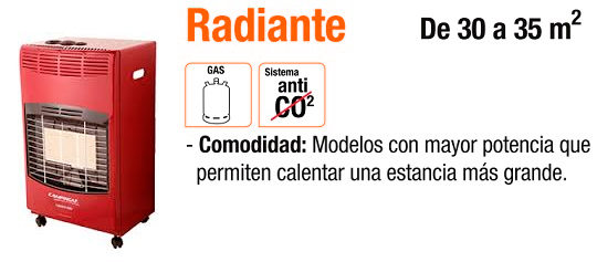 Estufa de gas radiante